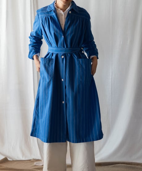Blue Stripe Cotton Coat