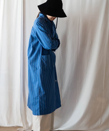 Blue Stripe Cotton Coat