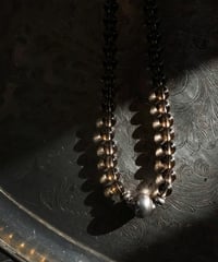 煙水晶（スモーキークォーツ）とカレンシルバーのネックレス｜39cm