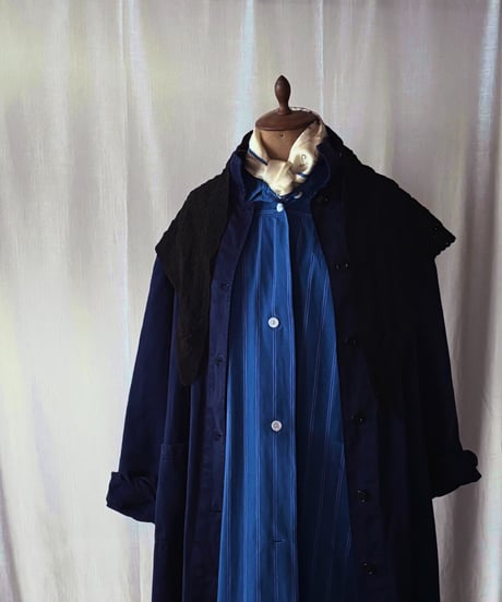 Blue Stripe Cotton Coat