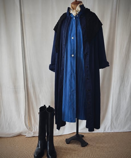 Blue Stripe Cotton Coat