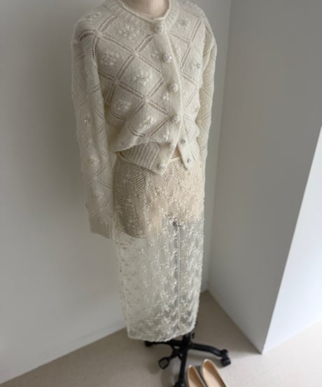 Beaded lace skirt
