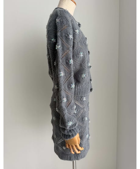 Beated crochet C/D col.gray
