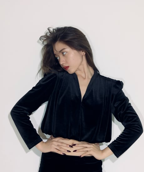 Velour cropped top