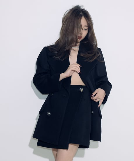 Short beaver wrap mini skirt