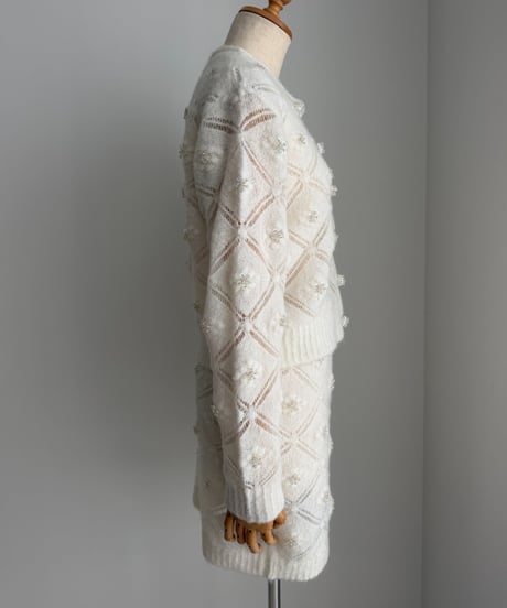 Beated crochet C/D col.gray
