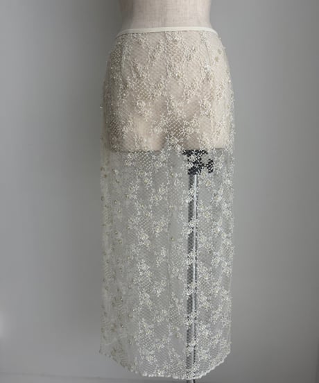 Beaded lace skirt