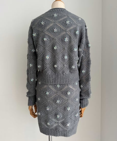 Beated crochet C/D col.gray