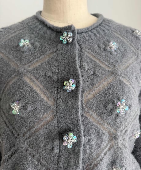 Beated crochet C/D col.gray