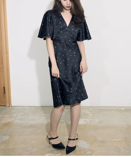 Petite floral draped dress