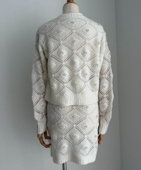Beated crochet C/D col.gray