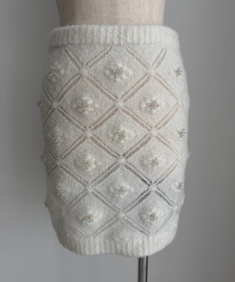 Beaded crochet skirt