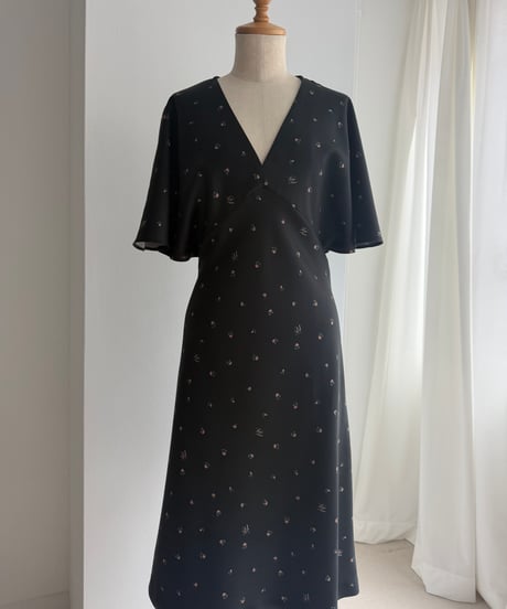 Petite floral draped dress