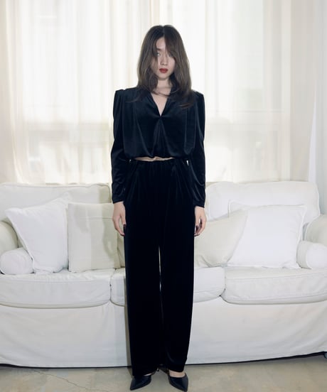 Velour cropped top