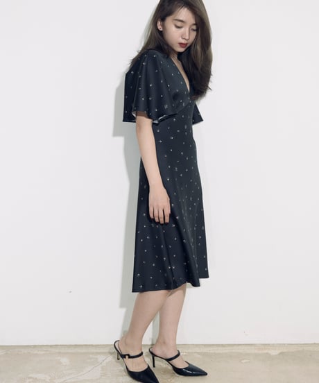 Petite floral draped dress
