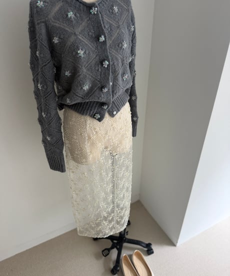 Beaded lace skirt