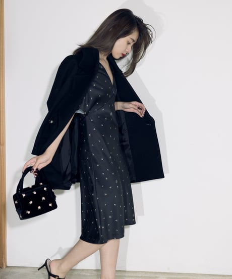 Petite floral draped dress