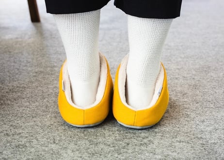 帆布バブーシュ＋ハイカットボア Mustard_Yellow Mサイズ