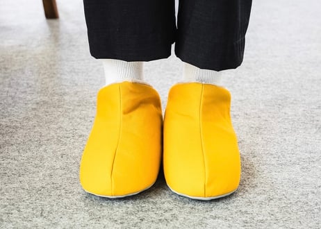 帆布バブーシュ＋ハイカットボア Mustard_Yellow Mサイズ