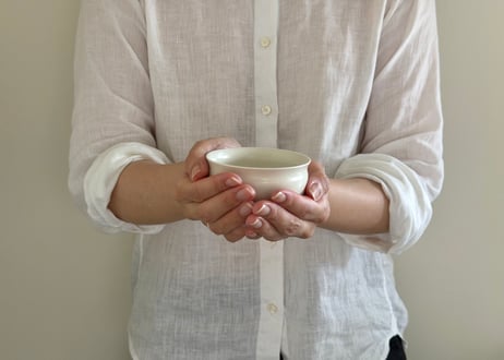 萩原千春　丸ゆのみ 白磁