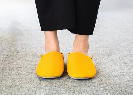 帆布バブーシュ　Mustard Yellow