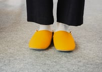 帆布バブーシュ＋ボア Mustard Yellow Mサイズ