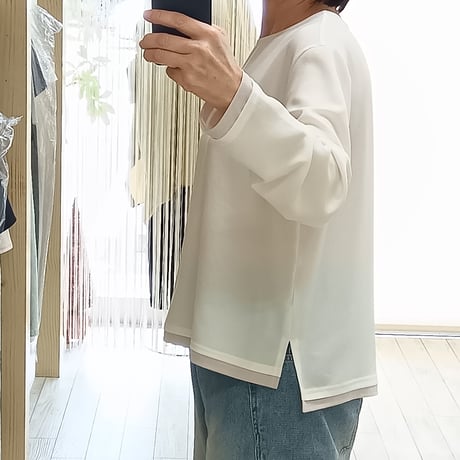 QTUME【クチューム】配色ブラウス650-25627