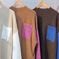 QTUME【クチューム】ブークレバイカラーニット652-25613