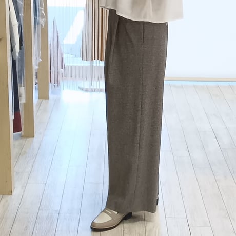 PASSIONE【パシオーネ】タックチェック柄ワイドパンツ636624