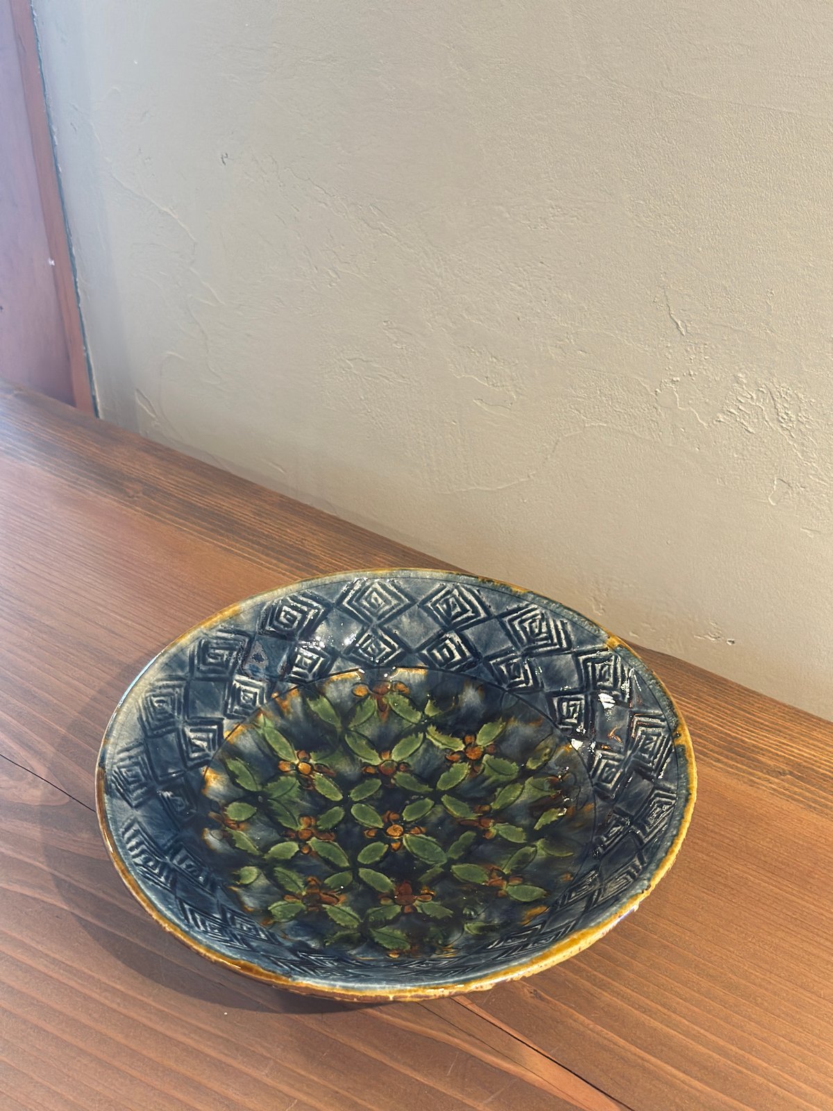 岡本芳久 刻文浅鉢 藍釉 3 | 日日用品 SIBI | 仙台・秋保の小さな日用