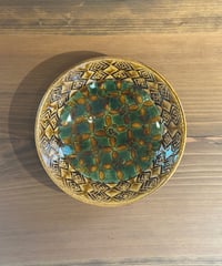 岡本芳久 刻文浅鉢 飴釉 3