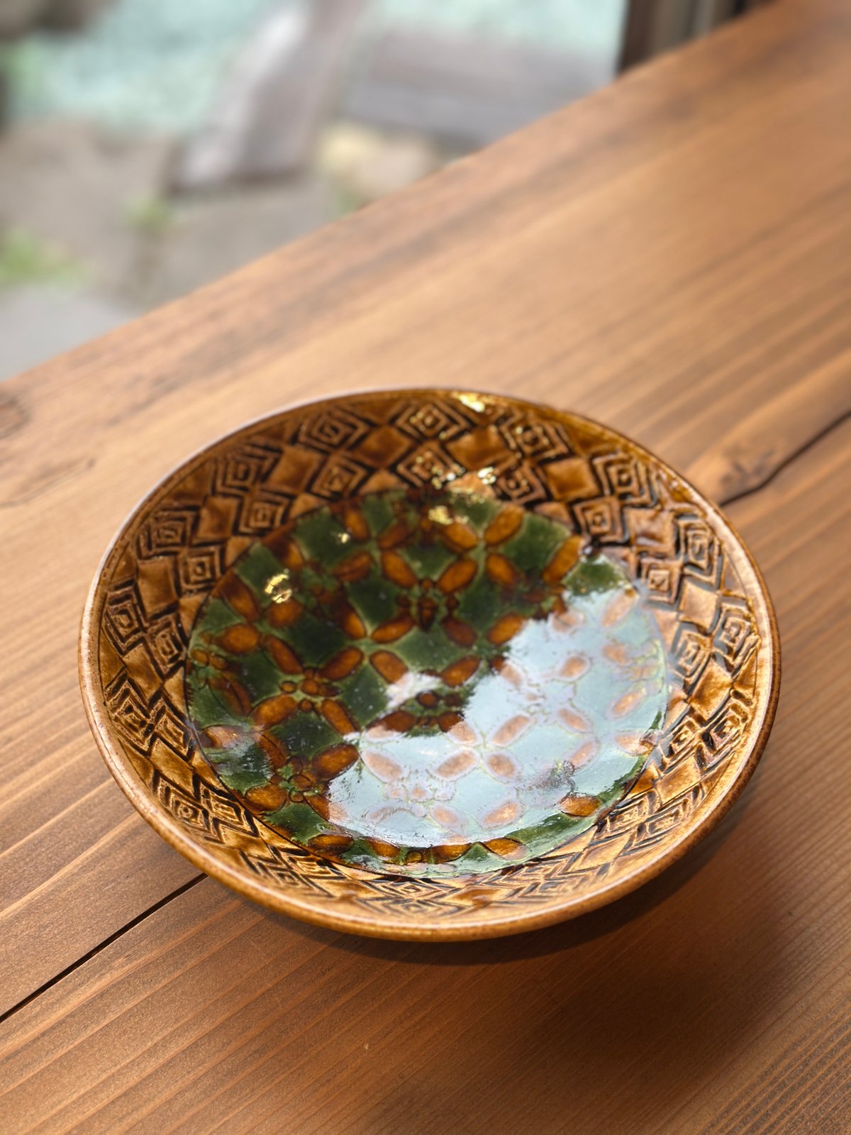 岡本芳久 刻文浅鉢 飴釉 3 | 日日用品 SIBI | 仙台・秋保の小さな日用