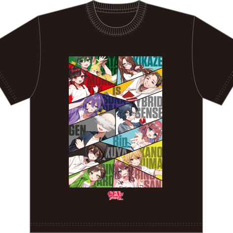 GEN村フェス2次会等身キャラTシャツ黒
