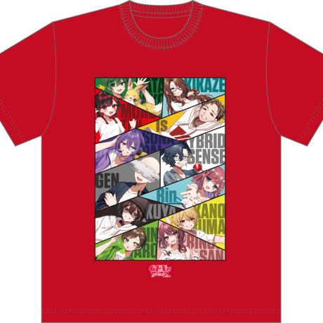 GEN村フェス2次会等身キャラTシャツ赤