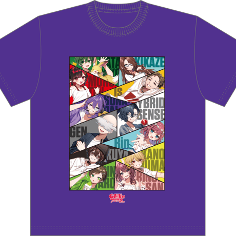 GEN村フェス2次会等身キャラTシャツ紫