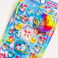 光るプチドロップステッカー　ぷわぷわパンちゃん