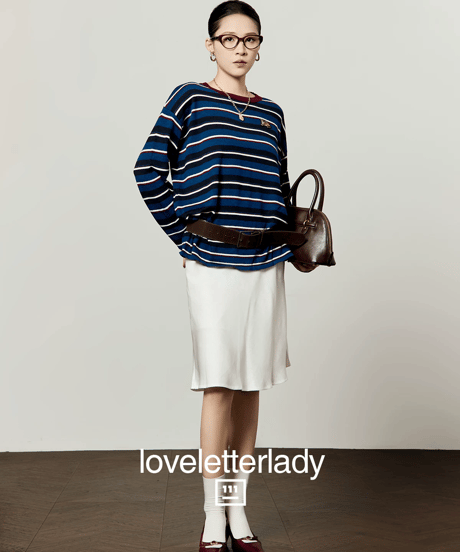 Striped Leopard Embroidery Long Sleeve Knit Top