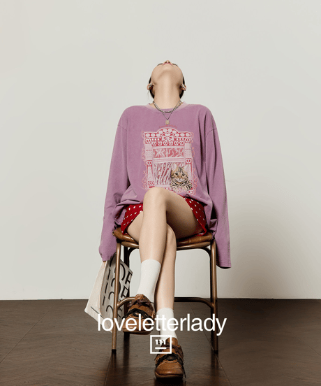 Vintage Cat Graphic Long Sleeve T-Shirt
