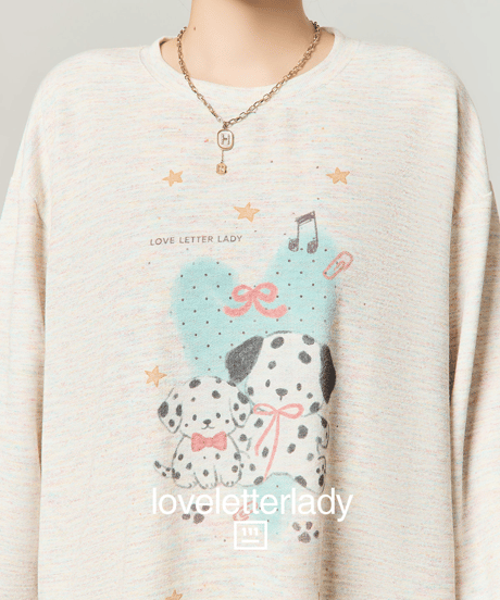 Cute Dalmatian Print Loose Long Sleeve T-Shirt