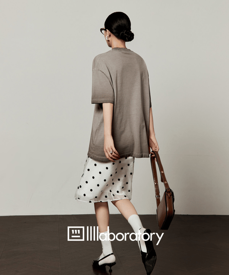Dog Print Oversized T-Shirt & Polka Dot Wrap Skirt