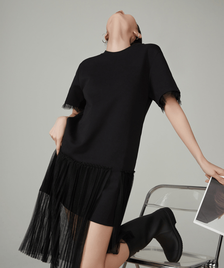 Tulle Combination Mini Dress