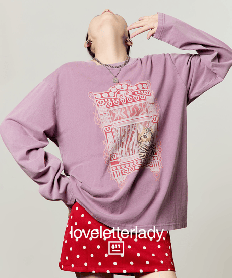 Vintage Cat Graphic Long Sleeve T-Shirt