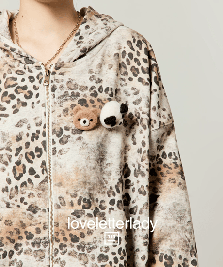 Leopard Zip Up Loose Hoodie Jacket