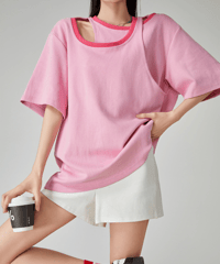 Layered Cutout Oversized T-shirt
