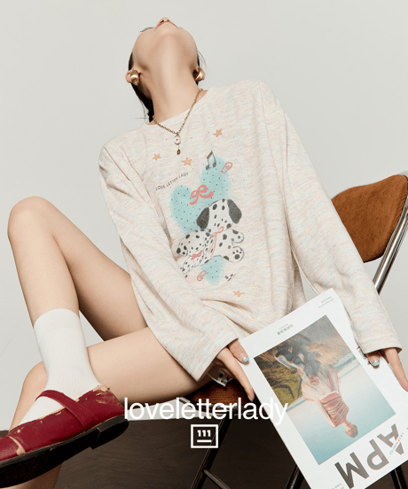 Cute Dalmatian Print Loose Long Sleeve T-Shirt