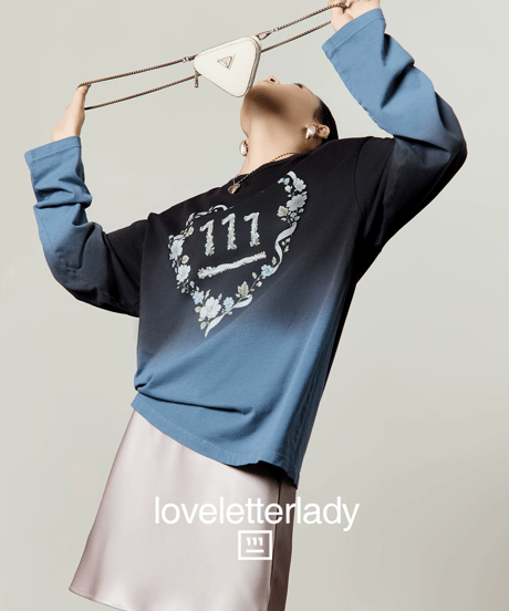 Flower Heart Graphic Gradient Long Sleeve T-Shirt