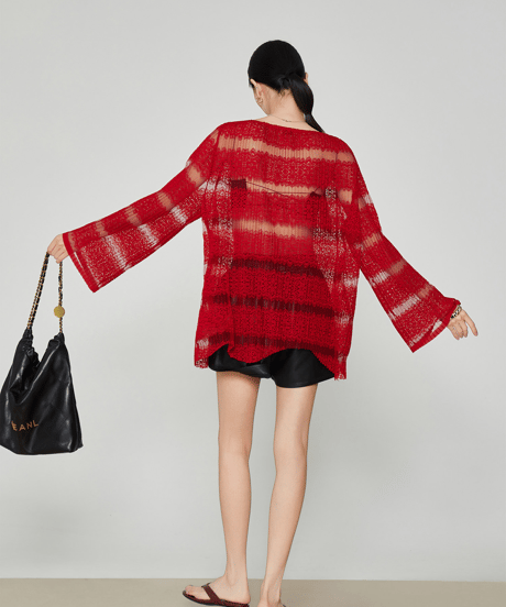 Sheer Lace Sheer Long Sleeve Top