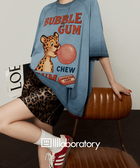 Bubble Gum Leopard Print Oversized T-Shirt