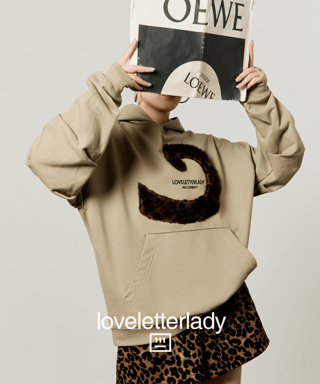 Leopard Fur Applique Oversized Sweatshirt Hoodie