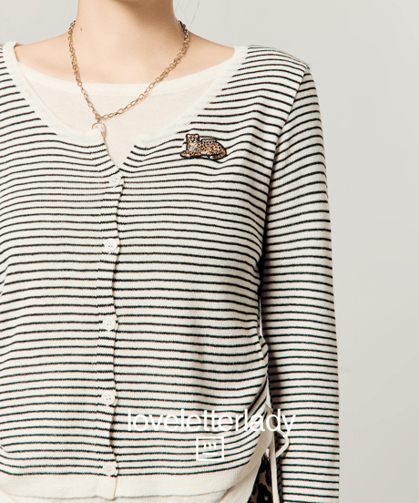 Fake Layered Striped Knit Top